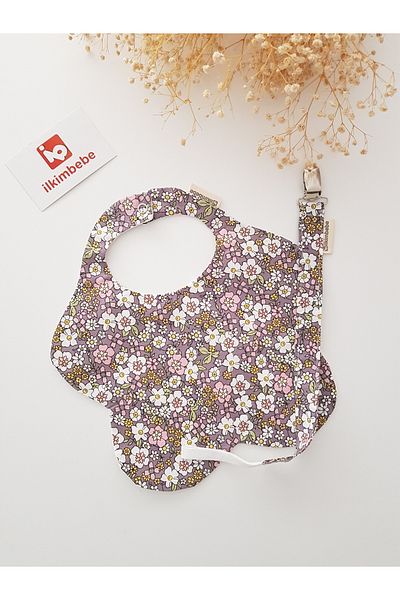 ilkimbebe Baby Bib and Pacifier Strap Set