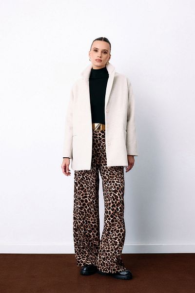 Sateen Buttoned Cashmere Jacket - Ecru