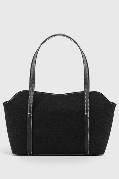 Housebags Kapaklı Bowling Kanvas Siyah Omuz Çantası 270