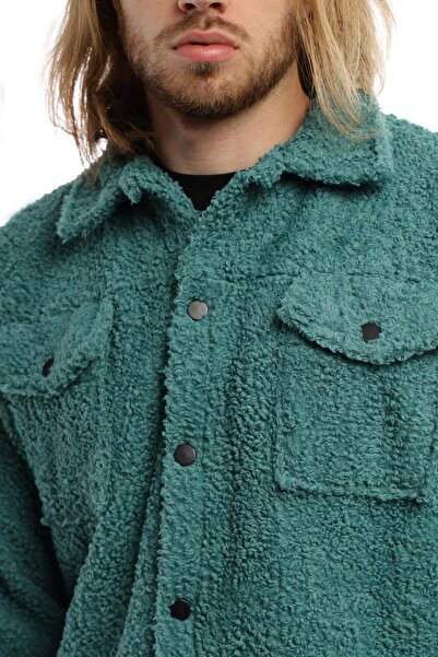 Polo State Ανδρικό σγουρό βελούδινο μπουφάν με κουμπωτό κλείσιμο