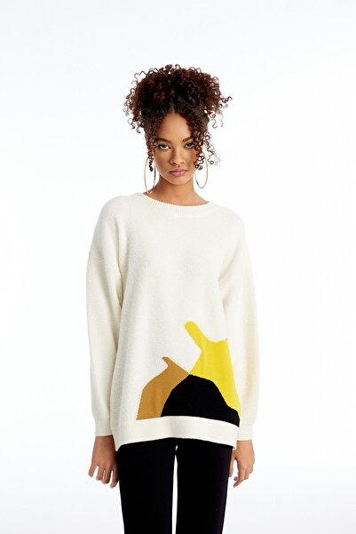 rue Оверсайз-светр з візерунком, екрю