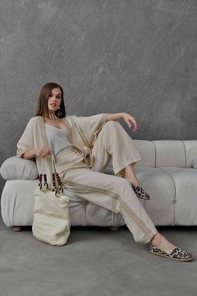 369 etnik butik Λινό Σετ Κομψότητας - Άνετο και Κομψό Σετ
