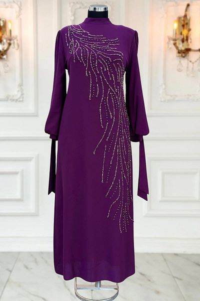 Amine Hüma Βραδινό φόρεμα Hijab İrem Plum