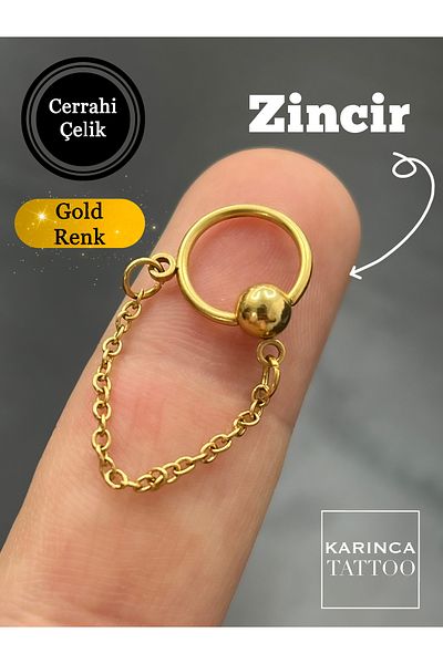 Karınca Piercing Chain Dangle Helix Ear Piercing - Cartilage Nozzle Earring Surgical Steel