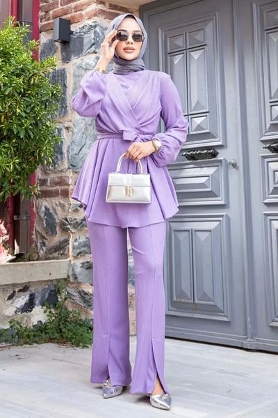 Swana Hijab Suit with V-Cross Trousers