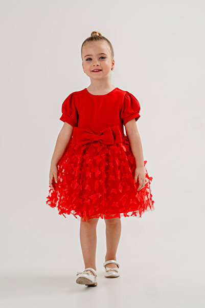 Eray Kids Kelebek Ve Fiyonk Detaylı Kız Çocuk Abiye Elbise