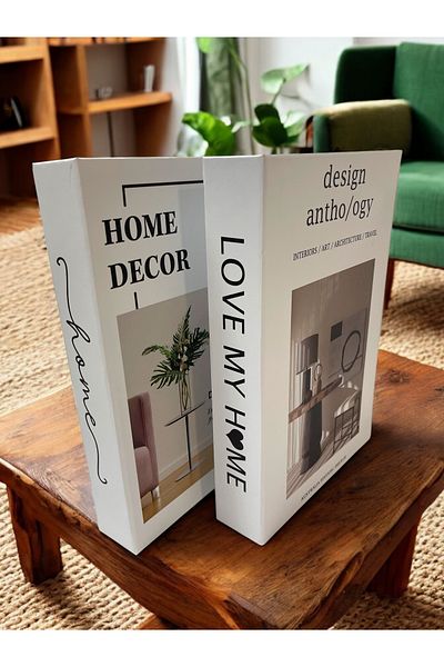Saccura Decor Διακοσμητικό Σετ Βιβλιοθήκης, Σετ 2 Λευκών Κουτιών Elegans