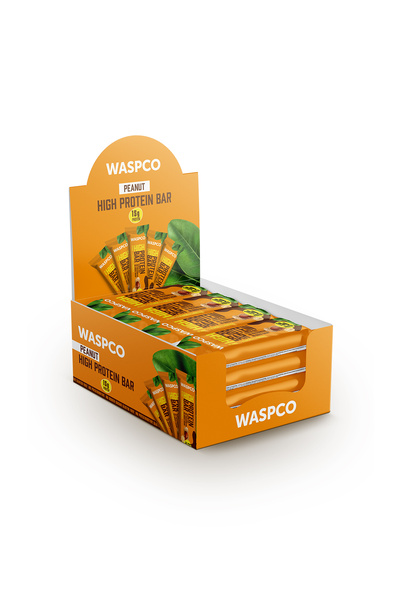 Waspco Yüksek Protein Bar - Yer Fıstık Ve Kakaolu 50g X 12 Adet.