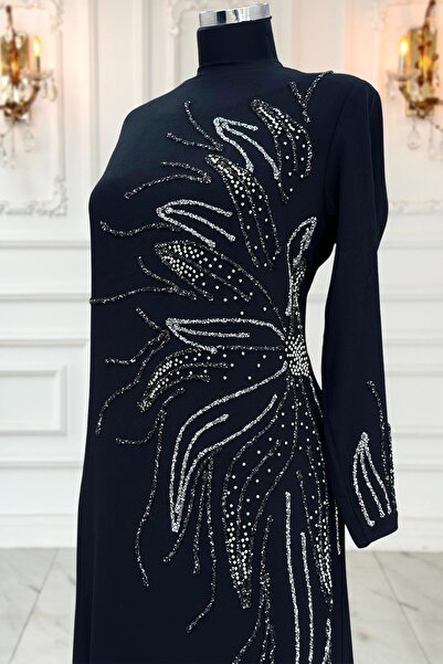 Amine Hüma Vera Tesettür Abiye Siyah