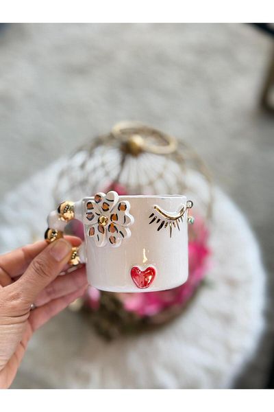 Pernotte Handmade 24 K Gold Plated Leo Turkish Coffee Cup