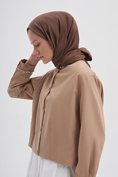 carell Slub maro cu mătase pe două fețe - șal cenușiu