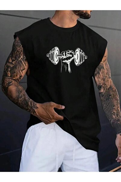 CAST COLLECTİON Men's Black Gym Power Printed Athlete