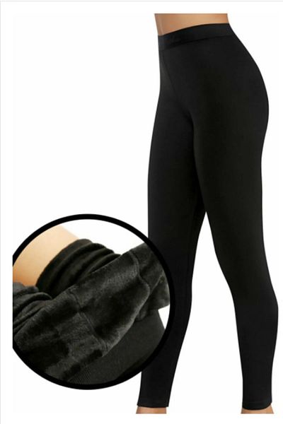 Sistina Black Thermal Plush Inner Tights - Winter