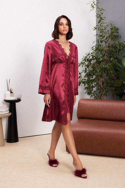 Pierre Cardin Satin Four-Piece Bridal Dowry Set - 7010 Claret Red