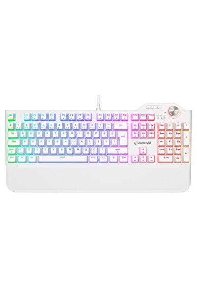 Rampage Hydra R6 Full Color RGB LED Gaming Pro Red Switch Mekanik Klavye - Beyaz