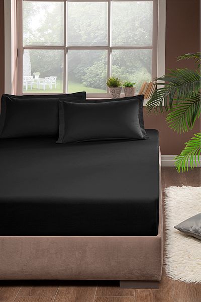 Zarif Home Yonk Life Natural Cotton Fitted Sheet Set - Elastic, 160X200+30