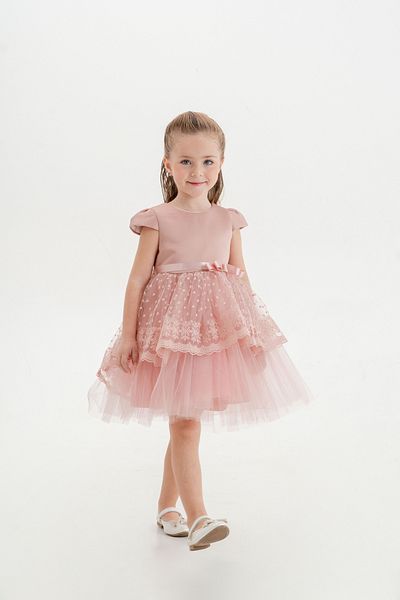 Eray Kids Βραδινό φόρεμα για κορίτσια με τεμαχισμένη ουρά ματ σατέν φιόγκο με λεπτομέρεια 3-6 ετών