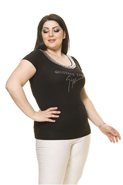 Moday Γυναικείο καλοκαιρινό κοντομάνικο μαύρο πέτρινο κορμάκι 17c-3005