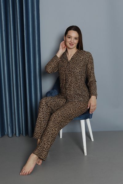 TAMPAP Σετ γυναικεία πιτζάμα με γιακά πουκάμισο Suede Bottom Top