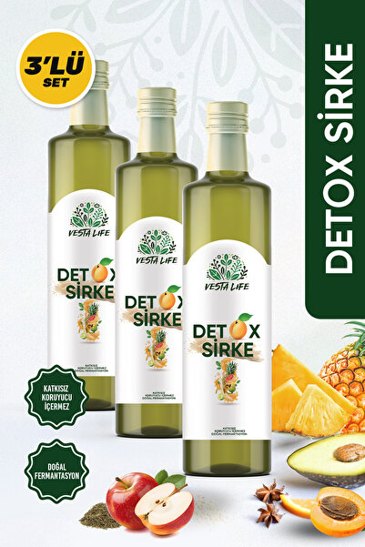 vesta life Detox Sirkesi - Ödem Atmaya Doğal Mix Fermante Detox suyu- 250ml-3...