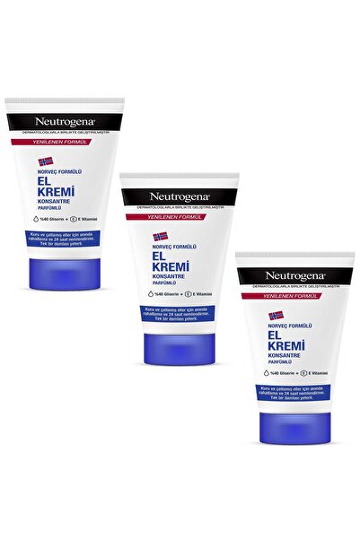 Neutrogena Norveç Formülü Parfümlü El Kremi 50 ml 3 Adet