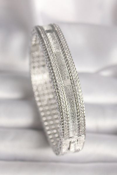 Clariss Brass Silver Color Zircon Stone Women's Handcuffs