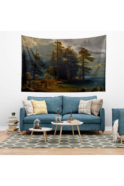 Else Dekor Forest Pattern Wall Cover - Landscape Tapestry Tapestry