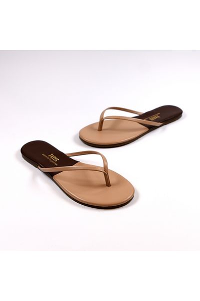 Tkees Women's Classic Stylish Casual Brown/Cream Flip Flops