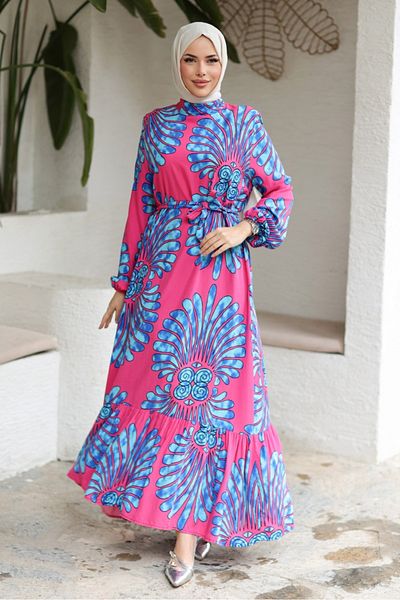 Bestenur Φόρεμα Zelay Woven Viscose 1316 - Φούξια