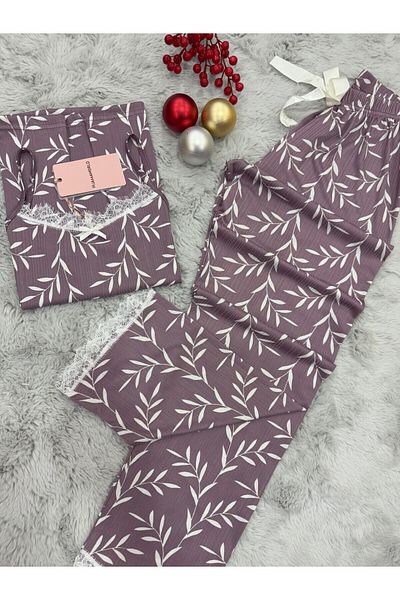 pijamaworld Soft Textured Summer Rope Strap Six Long Pajama Set