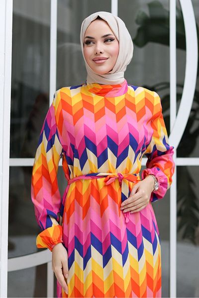 Bestenur Φόρεμα Gürel Woven Viscose 1318 - Πορτοκαλί