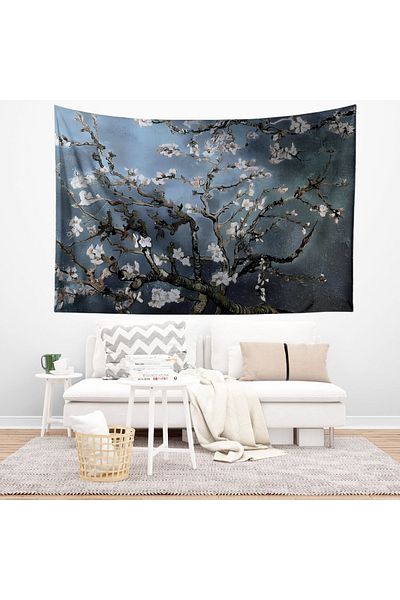 Else Dekor Tapiserie cu model de flori de migdal albastru Van Gogh - Covor și acoperire Duar