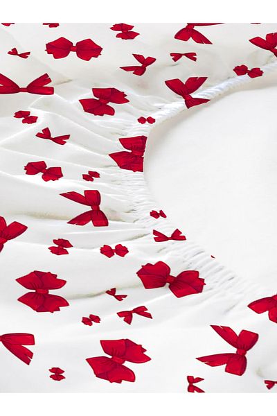 Evmila Heart Patterned Printed Double Sheet Set 180X200 cm
