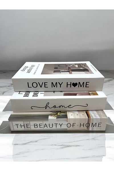 Saccura Decor Decorative Book Box Set, Home Sweet Home Box Set of 3
