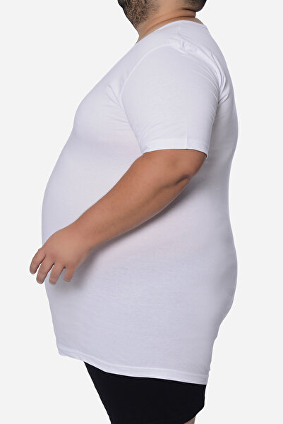 Donkshot 3-Pack Large Size Short Sleeve Crew Neck Men's Battal Undershirt-Fanila 1015 - 100% Cotton Combed Single Jersey-3