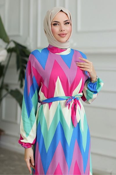 Bestenur Fadel Woven Viscose Dress 1317 - Beige