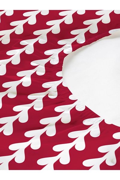 Evmila Heart Patterned Printed Double Sheet Set 180X200 cm