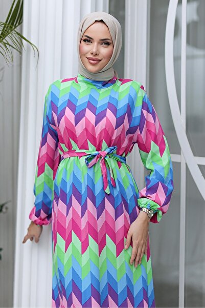 Bestenur Gürel Woven Viscose Dress 1318 - Green