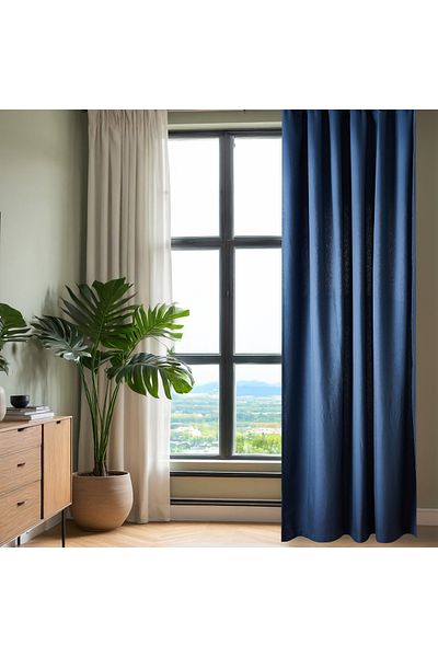Nuvomon Seoul Background Curtain - Navy Blue - 140X270 cm