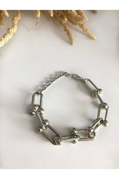 Mathilda Aksesuar Premium Quality Silver Tiffany Chain Bracelet