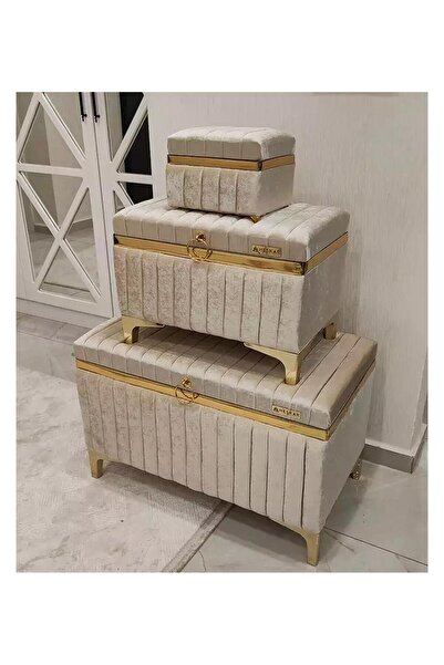 Özyer Çeyiz 3’lü Cappuccino Çeyiz Sandığı