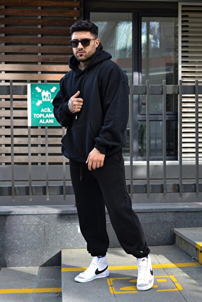 CMZ COLLECTİON Μαύρο χοντρό unisex σετ με 3 κλωστές