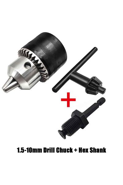 LIXIU Chuck And Hex Shank 1.5-10mm Drill Chuck,3/8-24unf Mount Impact Driver Bits Chuck Conversion Hex Sha