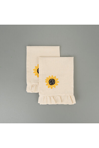 Evidea Set de 2 servicii americane cu volane brodate moi - Ecru - 35x50 cm