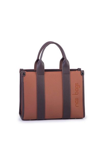 Nas Bag Mini geantă de mână și de umăr din piele artificială pentru femei, maro maro Lacst