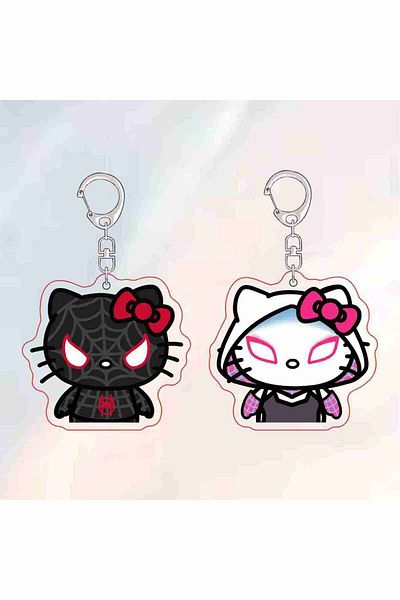 Choice 2pcs Kawaii Sanrio Hello Kitty Spiderman Surrounding Key Chain Hellokitty School Bag Pendant Gift