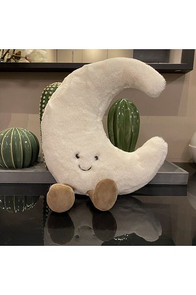 Choice About 30cm White Moon Adorable Smile Face White Moon Yellow Sun Plushie Stuffed Cute Cartoon Weather