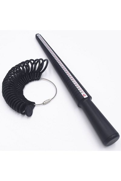 Choice Black One Set Jewellery Tools Ring Size Mandrel Stick Finger Gauge Ring Sizer Measuring Jewelry Tool