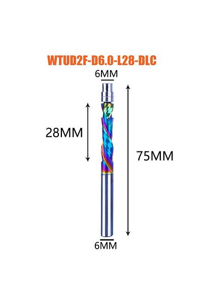 DREANIQUE Wtud2f-d6.0-l28-dlc 1pc Dlc Coating Solid Carbide Bearing Guided Milling Cutters 2 Flutes