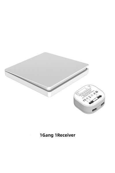 Lunzo White 1gang 1-1 Self-powered Wireless Wall Switch No Battery Required 86type Rf433mhz Waterproof Wal